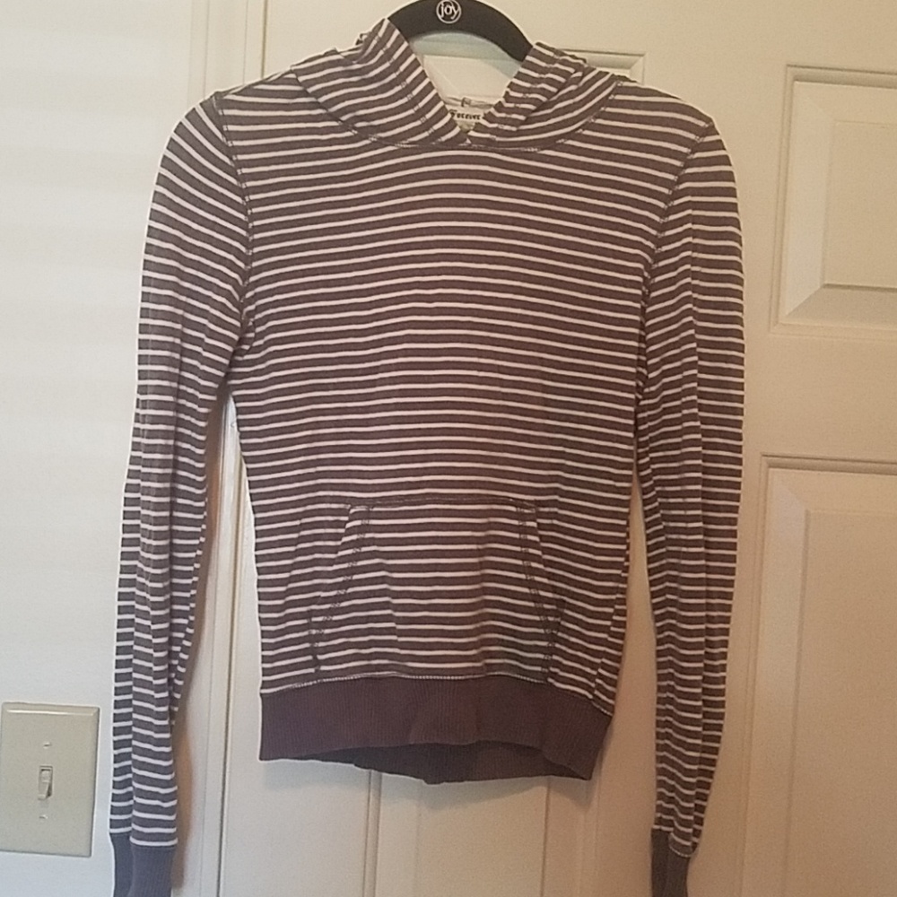 Striped hoodie.